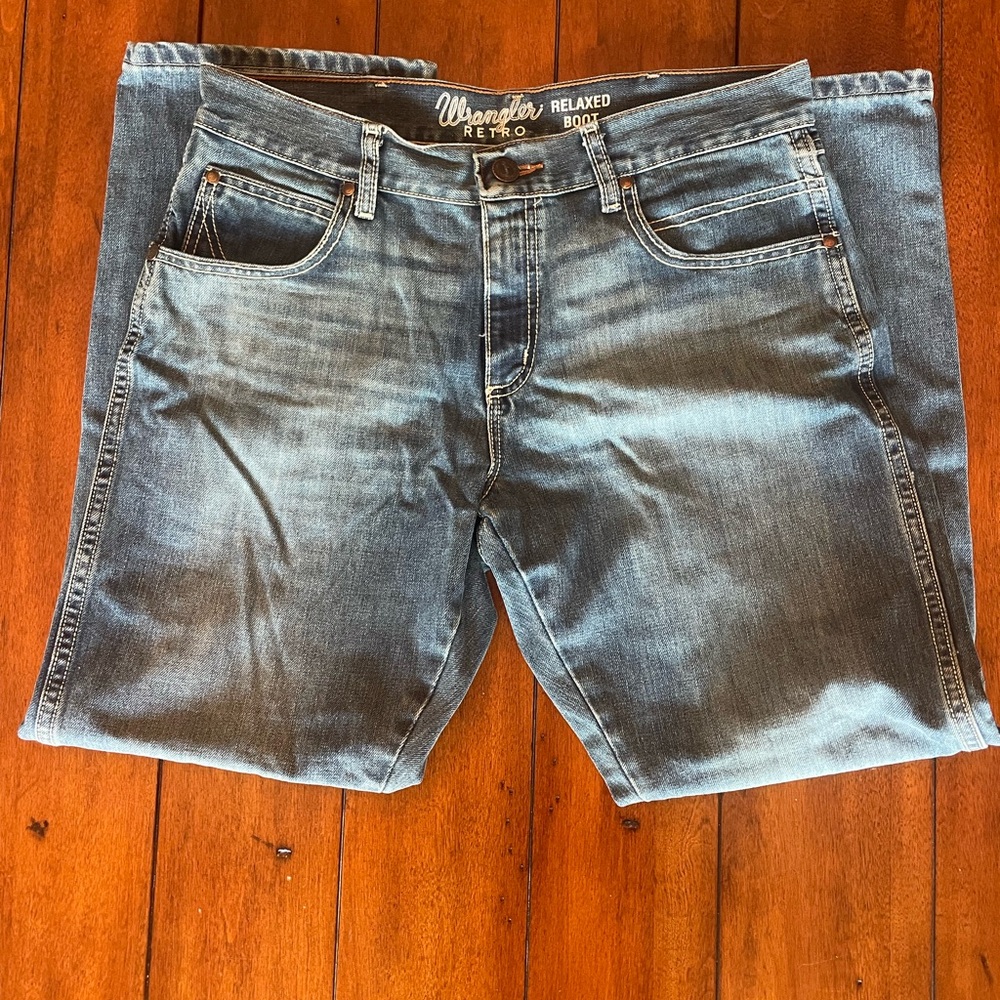 Wrangler Retro Men's Relaxed Boot Cut Jeans - Dark Blue 32x30